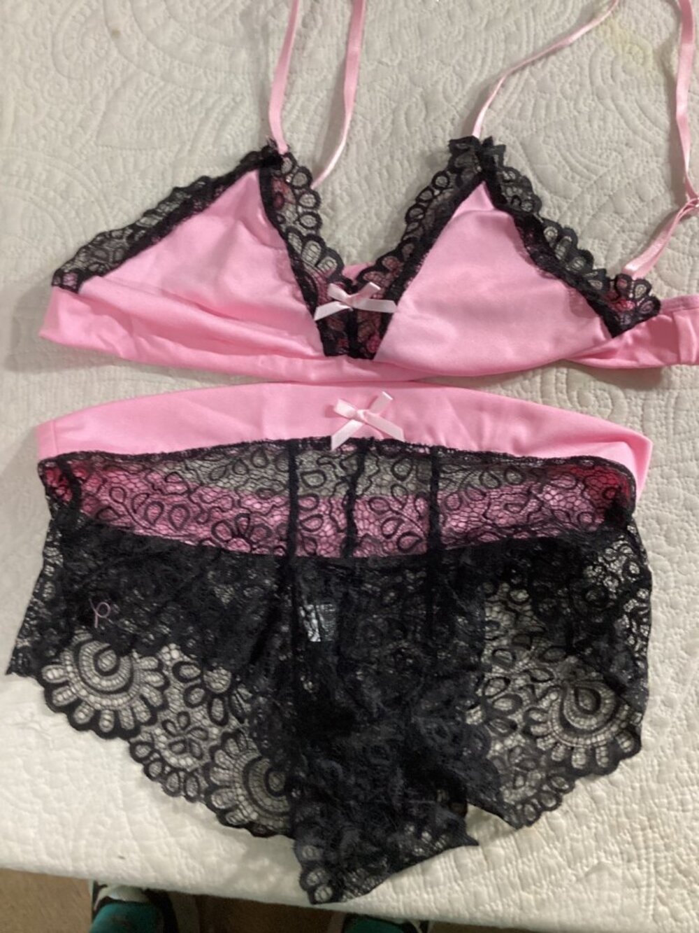 Mens Lace Bra and Panty Set*Femboys*Sissies*Cosplay*Gay*Halloween *L*NIP